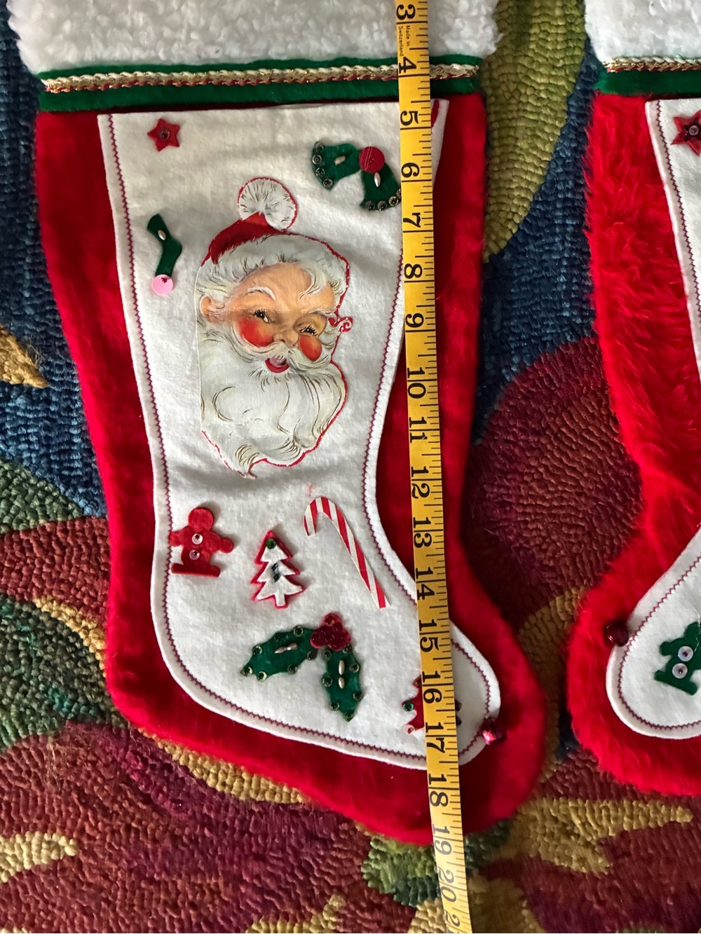 1980’s Santa Christmas Stocking Set of 2 - Picture 9 of 9